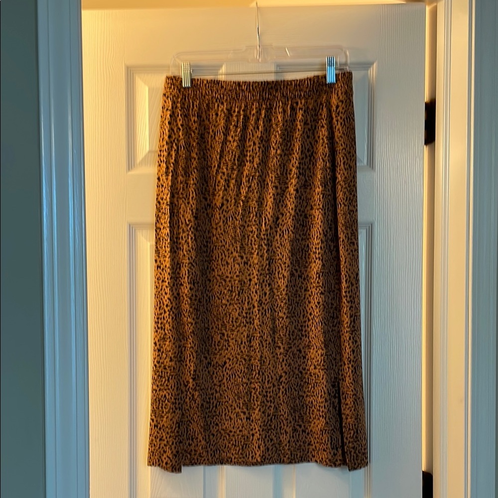 Leopard Print Midi Skirt